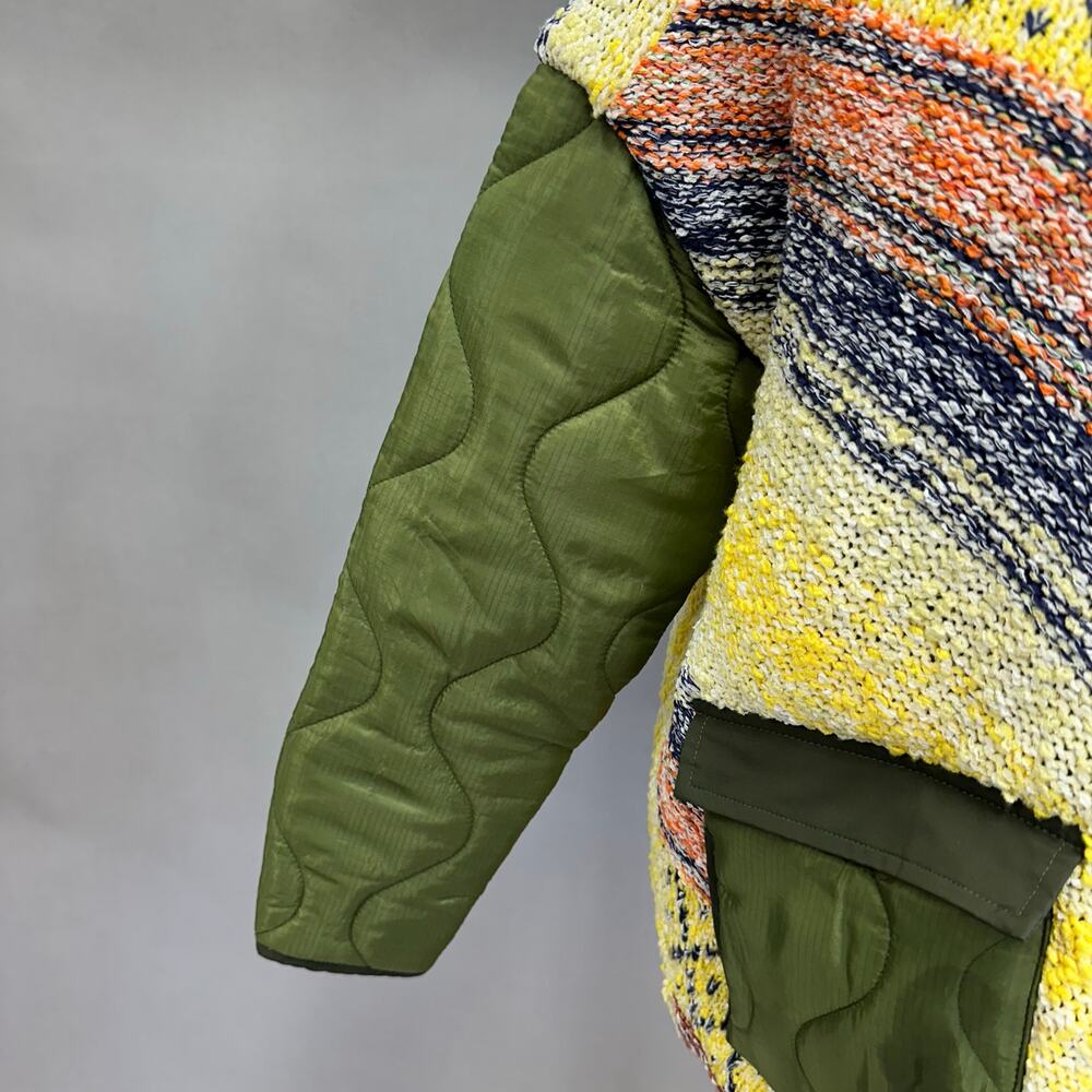 Pilcro Baja Knit & Quilted Puffer Liner Coat Size XS Boho Oversized Boxy - Picture 5 of 16